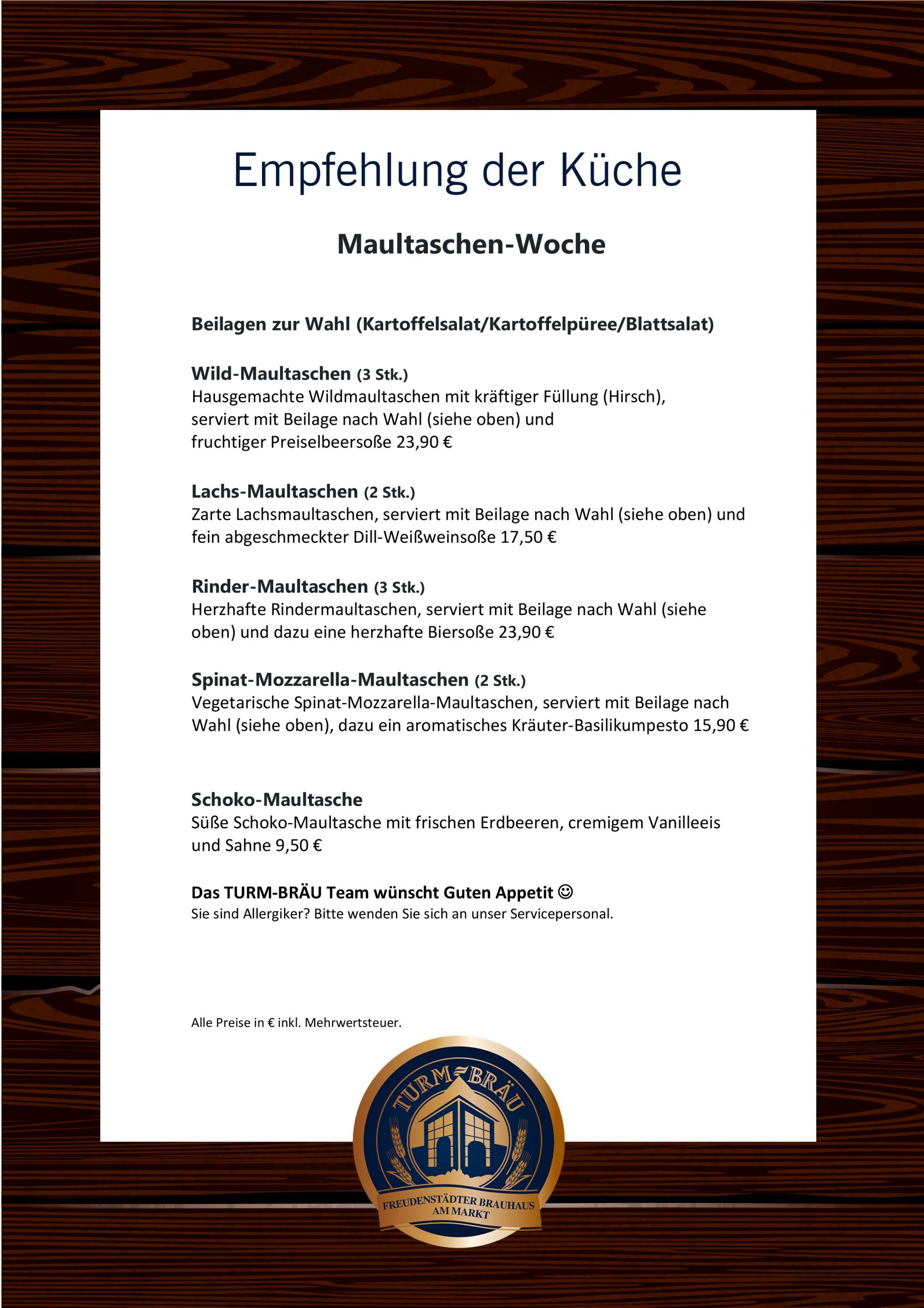 Aktionskarte Maultaschen